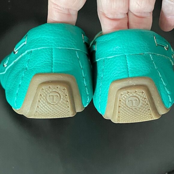 Talbots leather Turquoise Tassel Loafers /Driving Shoes SZ 8 - Picture 8 of 11